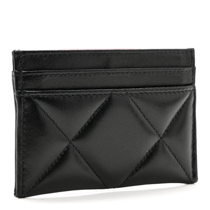 Chanel Lambskin Quilted Chanel 19 Card Holder Black 3 of 8