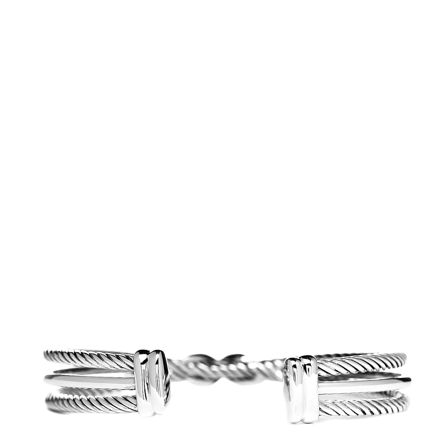 Sterling Silver Diamond 7mm Crossover X Bracelet