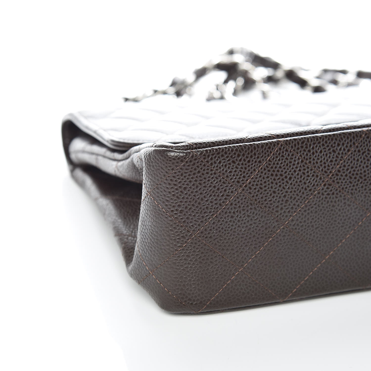 Chanel Caviar Quilted Jumbo Single Flap Dark Brown 9 of 13