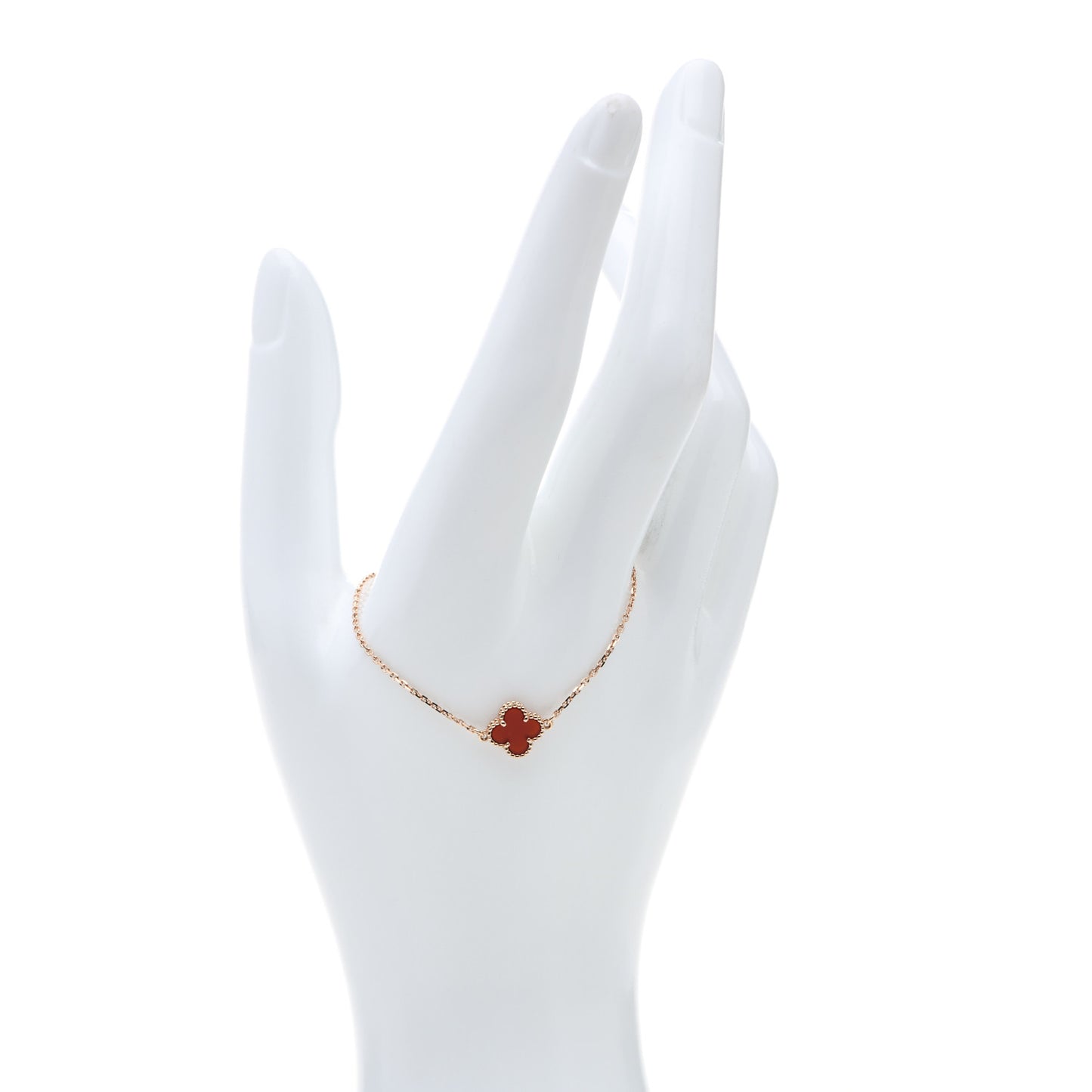 18K Rose Gold Carnelian Sweet Alhambra Bracelet