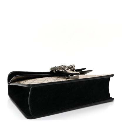 Gucci GG Supreme Monogram Suede Crystal Small Dionysus Shoulder Bag Beige Ebony Black 4 of 9