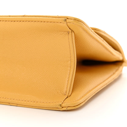 Chanel Caviar Quilted Chain Frame Flap Yellow 10 of 12