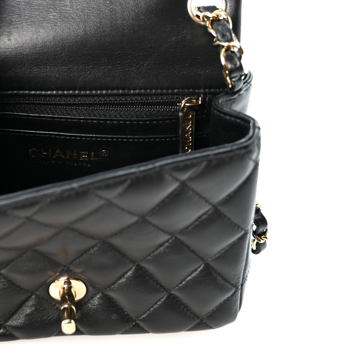 Chanel Lambskin Quilted Mini Square Flap Black 6 of 10