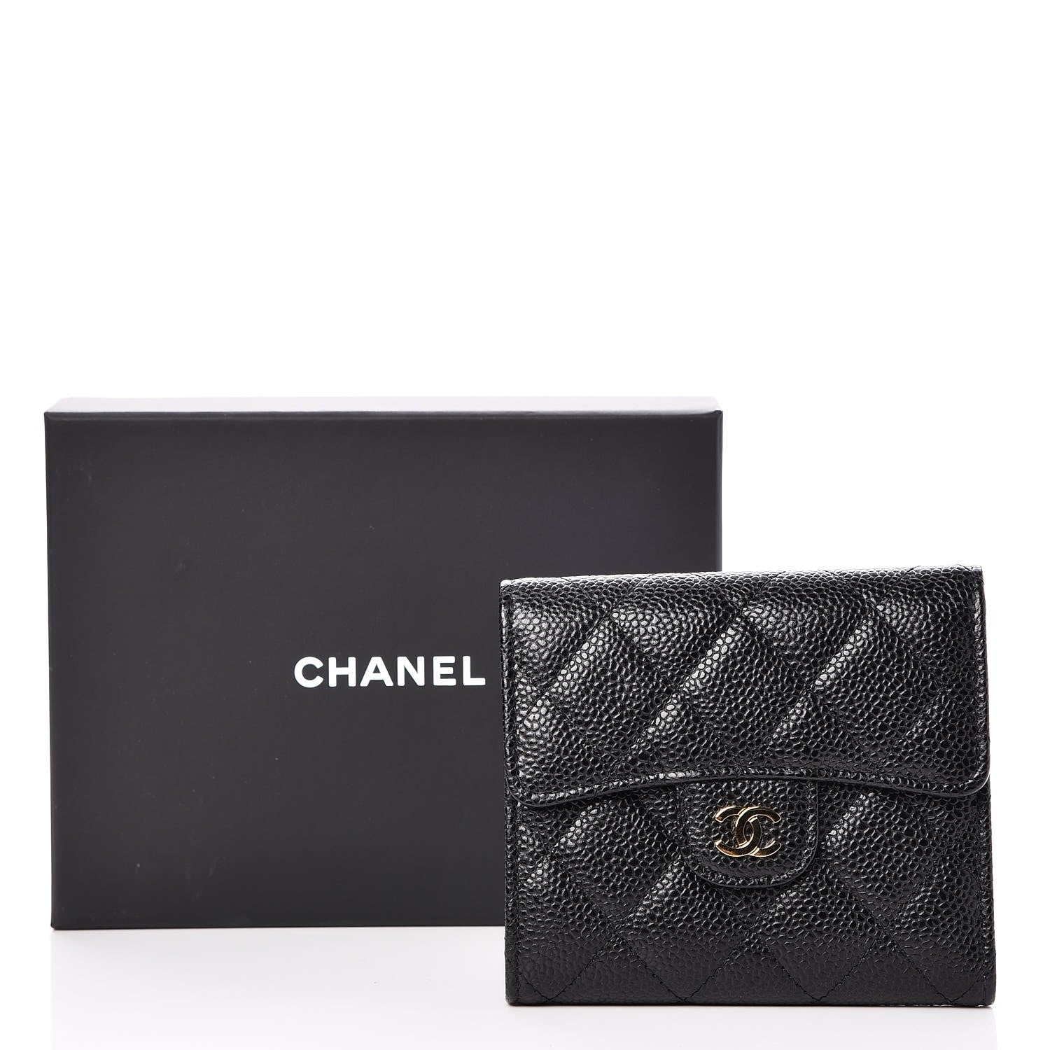 Chanel Caviar Quilted Compact Flap Wallet Black 9 of 10
