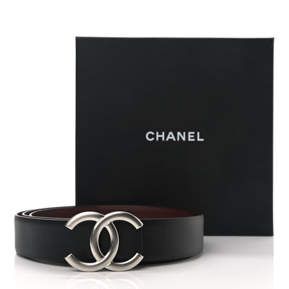 Chanel Calfskin CC Reversible Belt 95 Black Burgundy 7 of 7