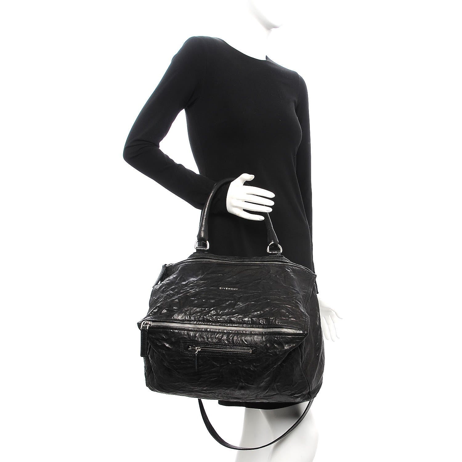 Givenchy Tumbled Sheepskin Large Pandora Bag Black 2 of 8