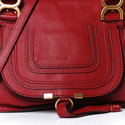 Chloe Calfskin Small Marcie Satchel Dahlia Red 9 of 12
