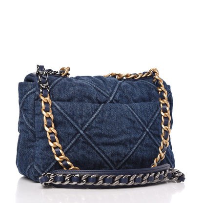 Chanel Denim Quilted Medium Chanel 19 Flap Blue 3 of 10
