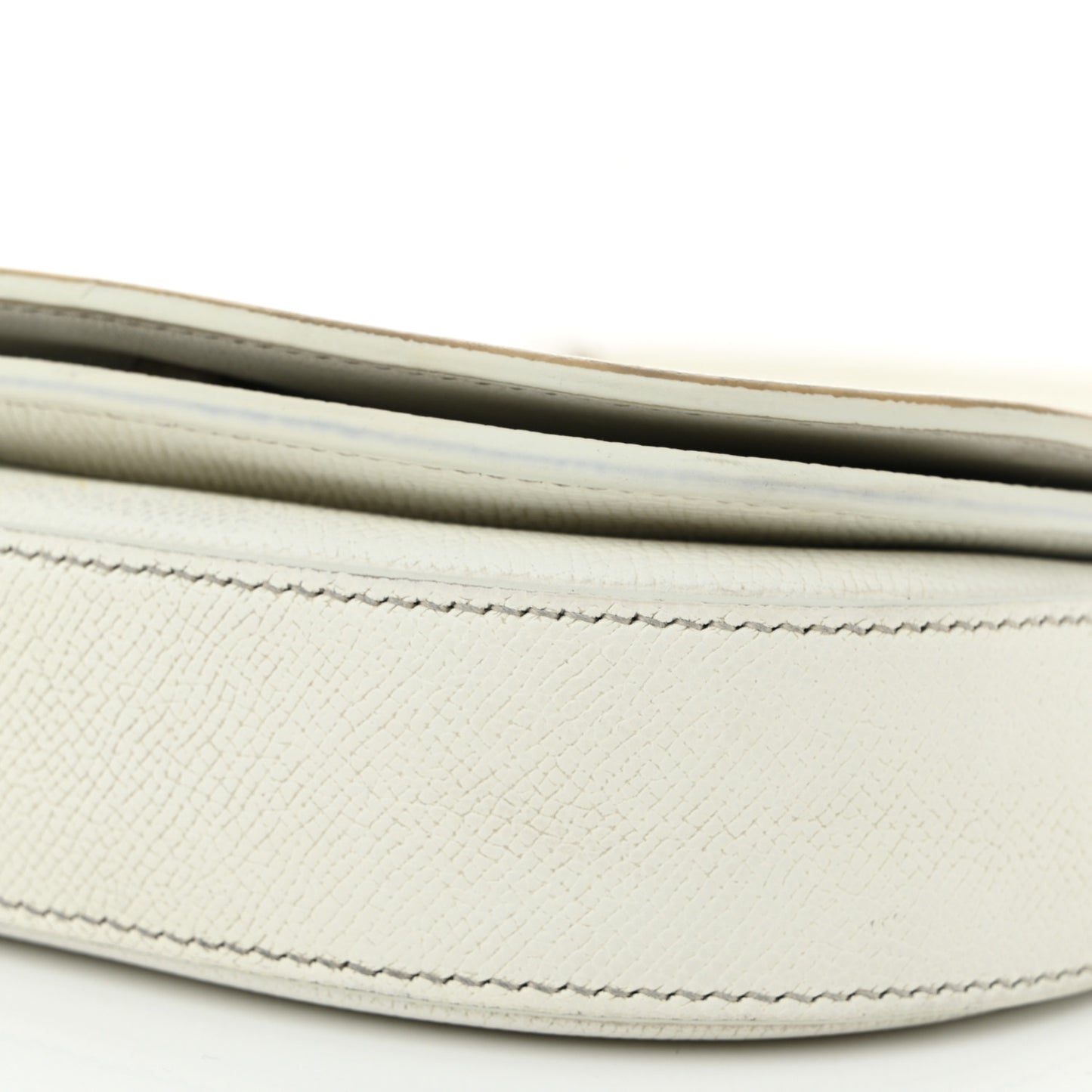 Grained Calfskin Logo Print Ville Day Bag XS White