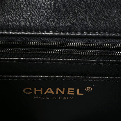 Chanel Lambskin Quilted Resin Graphic Frame Flap Bag Black White 6 of 10