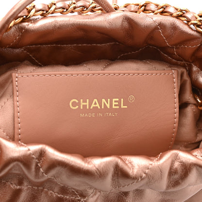 Chanel Metallic Calfskin Quilted Mini Chanel 22 Copper 6 of 11