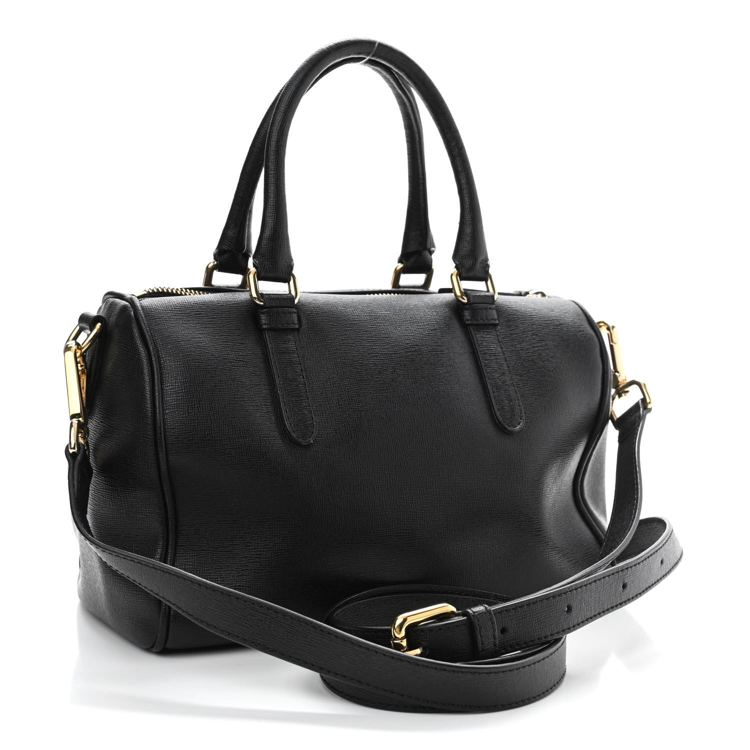 Versace Saffiano Calfskin Palazzo Duffle Bag Black 3 of 16