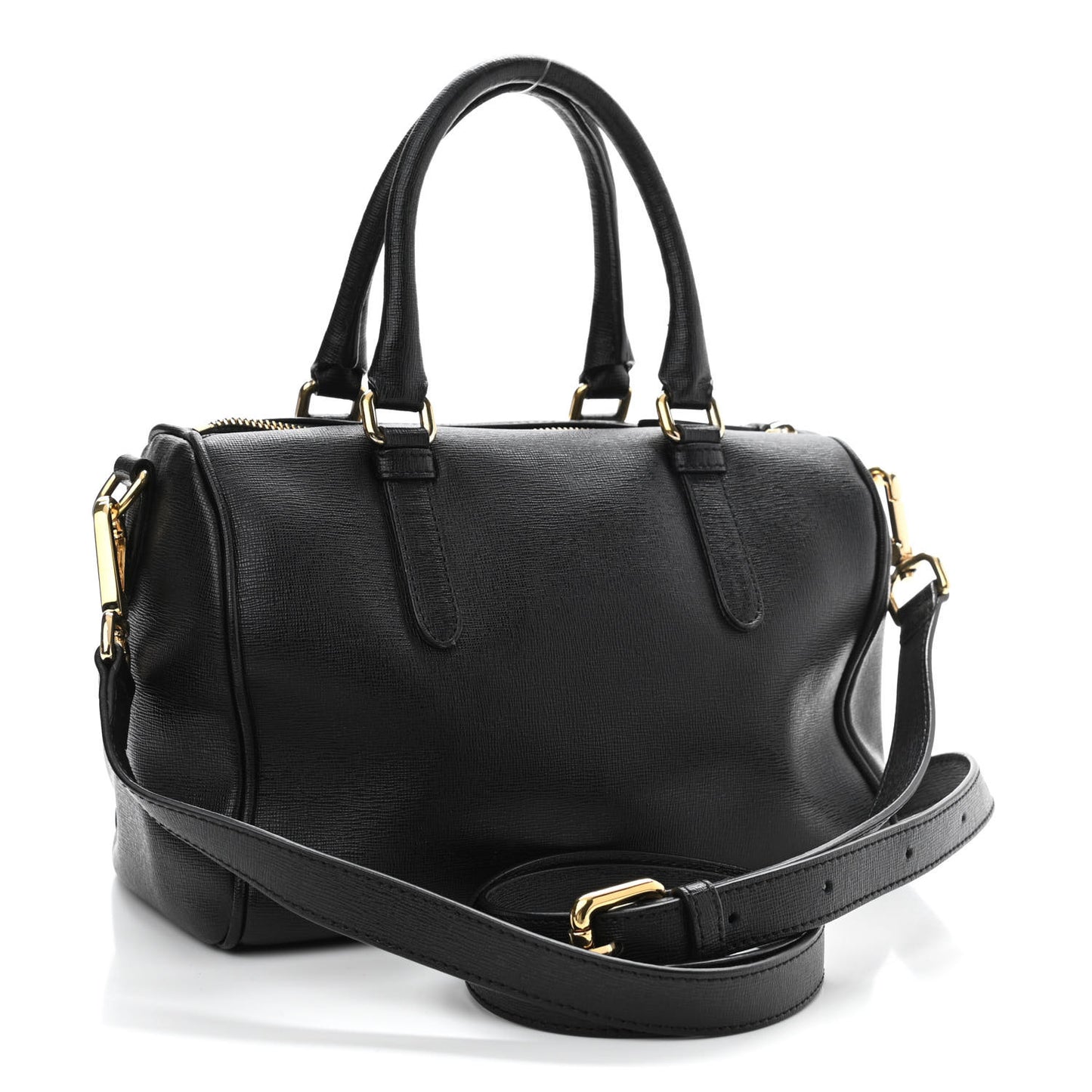 Saffiano Calfskin Palazzo Duffle Bag Black