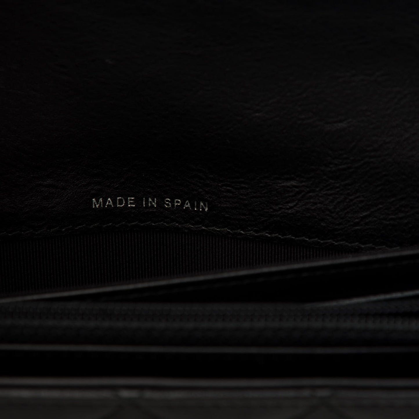 Crumpled Calfskin Quilted Large Flap Wallet So Black