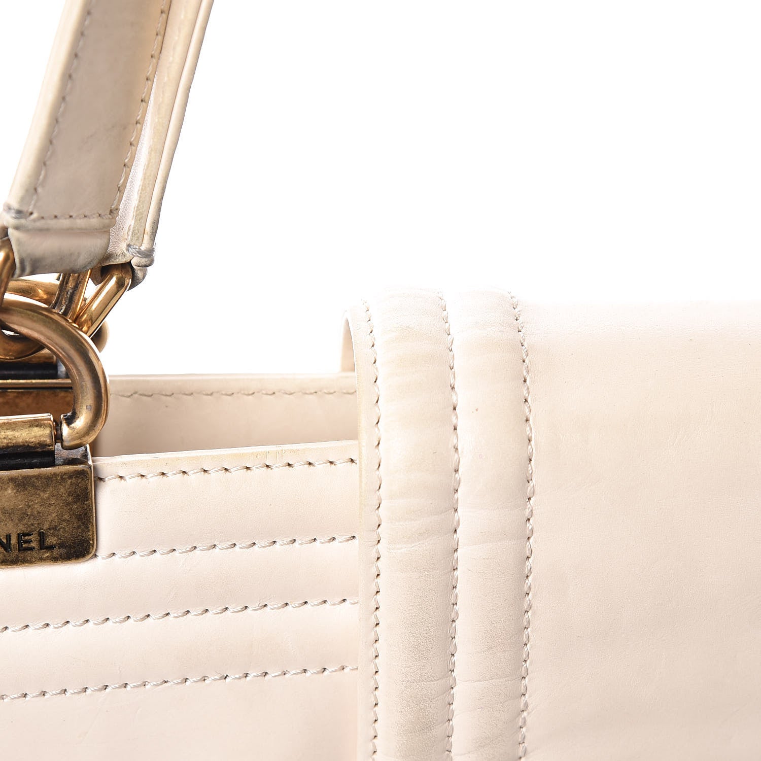 Chanel Glazed Calfskin Boy Tote White 11 of 23