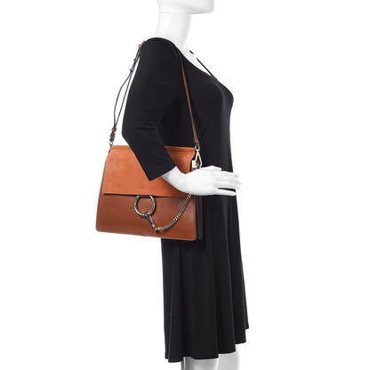 Chloe Suede Calfskin Medium Faye Shoulder Bag Tobacco 2 of 10