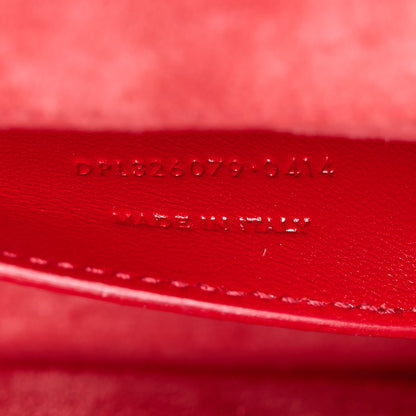 Saint Laurent Calfskin Crocodile Embossed Classic Monogram Cassandre Clutch Red 8 of 9