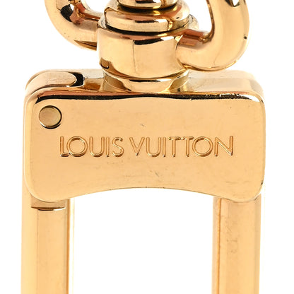 Louis Vuitton Brass Enamel Fleur De Monogram Bag Charm Chain Gold 3 of 4