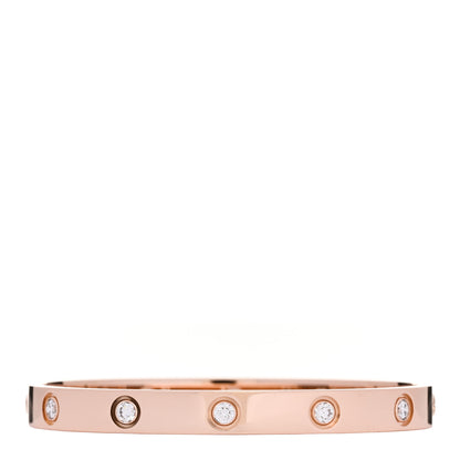 Cartier 18K Pink Gold 10 Diamond LOVE Bracelet 16 1 of 8