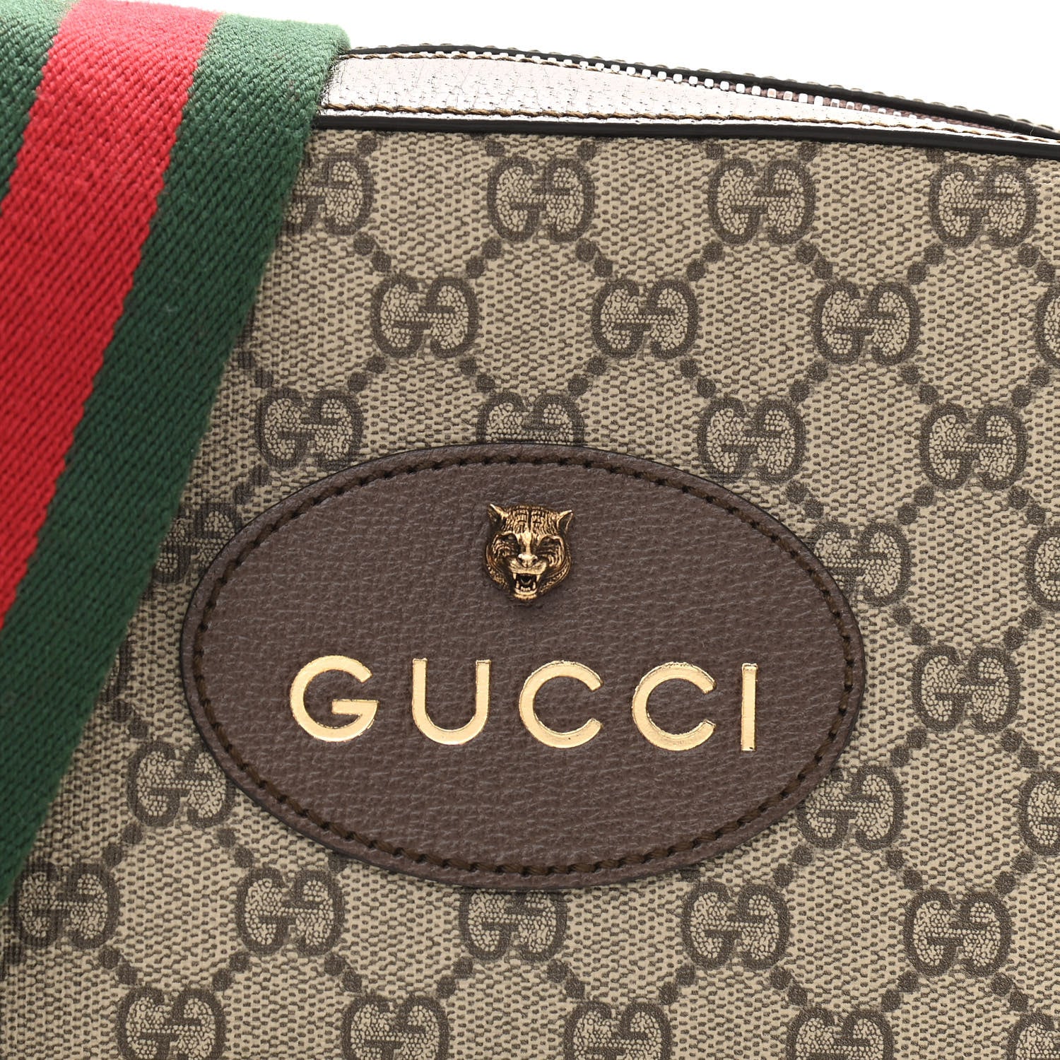 Gucci GG Supreme Monogram Web Neo Vintage Shoulder Bag Beige New Acero Crop 8 of 10