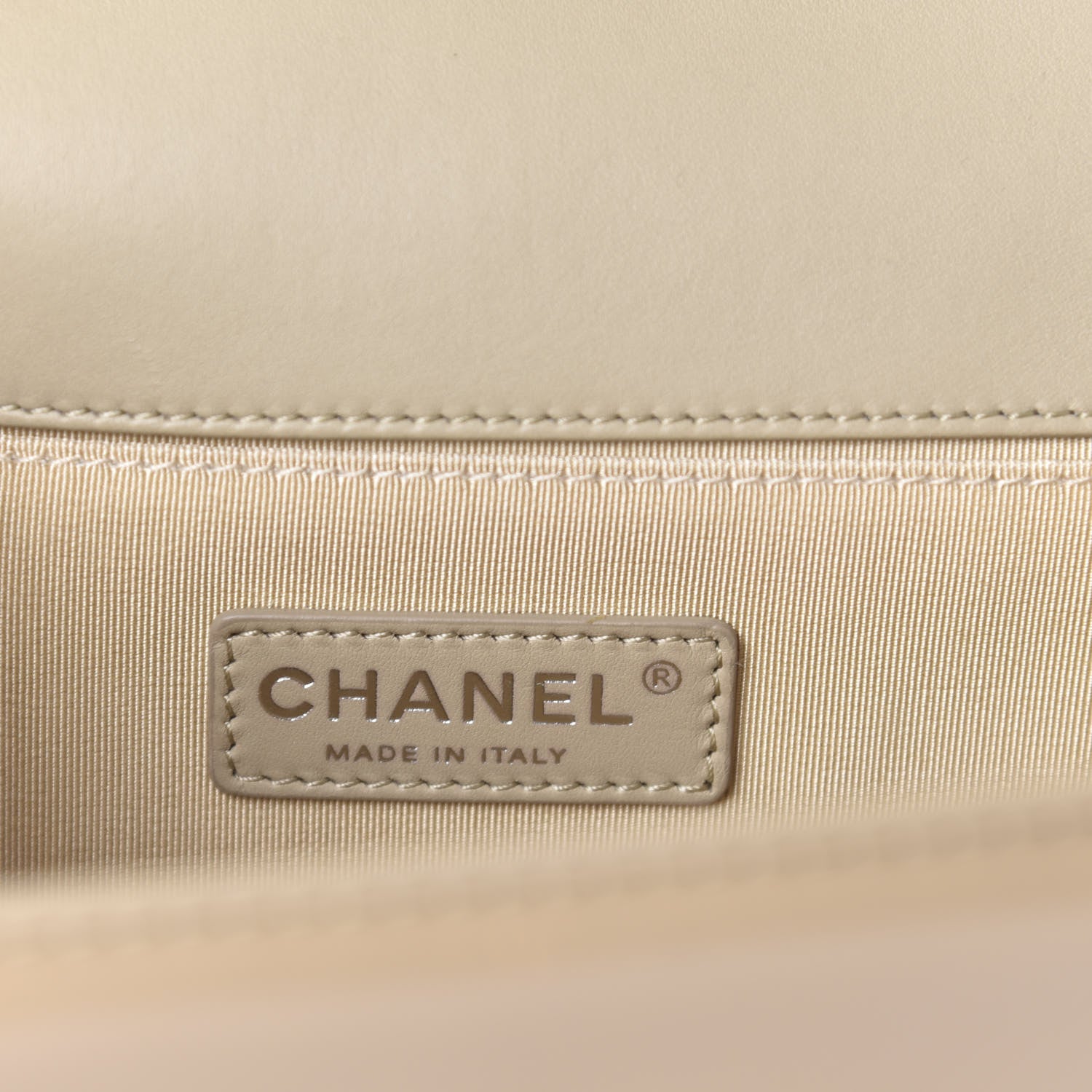 Chanel Patent Calfskin Enamel Quilted Medium Boy Flap Beige 8 of 11