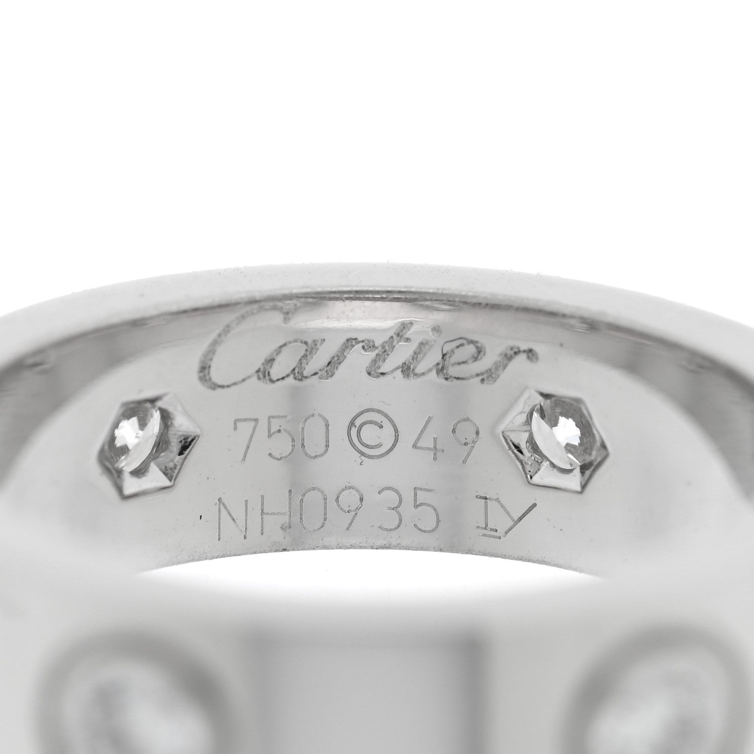Cartier 18K White Gold 6 Diamond 5.5mm LOVE Ring 49 5 4 of 5