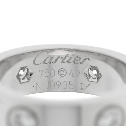 Cartier 18K White Gold 6 Diamond 5.5mm LOVE Ring 49 5 4 of 5