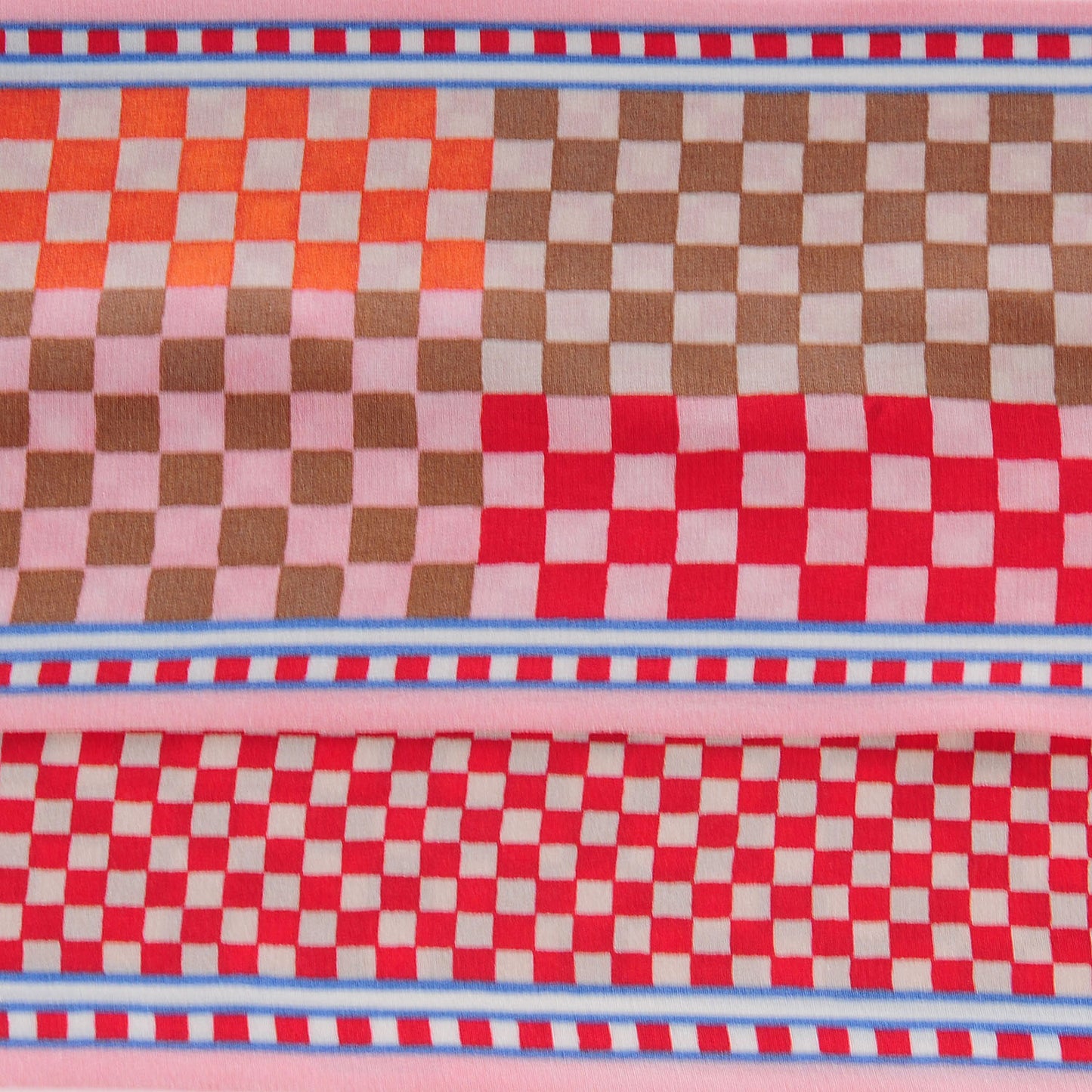 Silk Damier Aquarelle Bandeau Piment