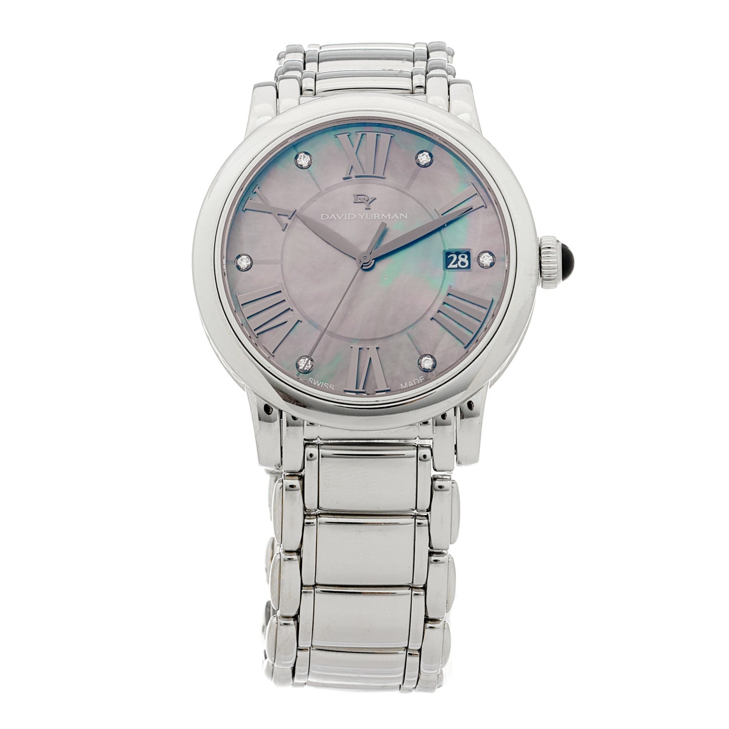 David Yurman Stainless Steel Diamond Mother of Pearl 38mm Classic Quartz Watch 1 of 5
