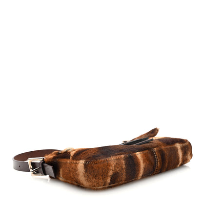 Fendi Calf Hair Zebra Print Baguette Brown 4 of 9