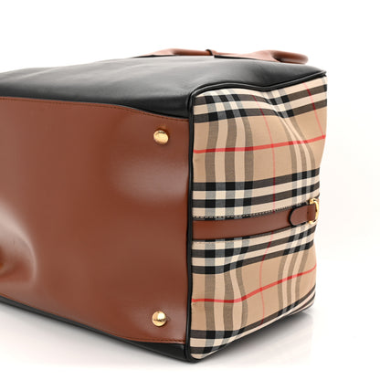 Burberry Smooth Calfskin House Check Medium Cube Bowling Bag Archive Beige 10 of 10