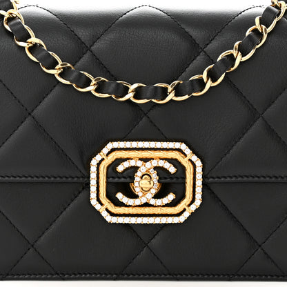 Chanel Calfskin Strass Quilted Mini Flap Black 8 of 10