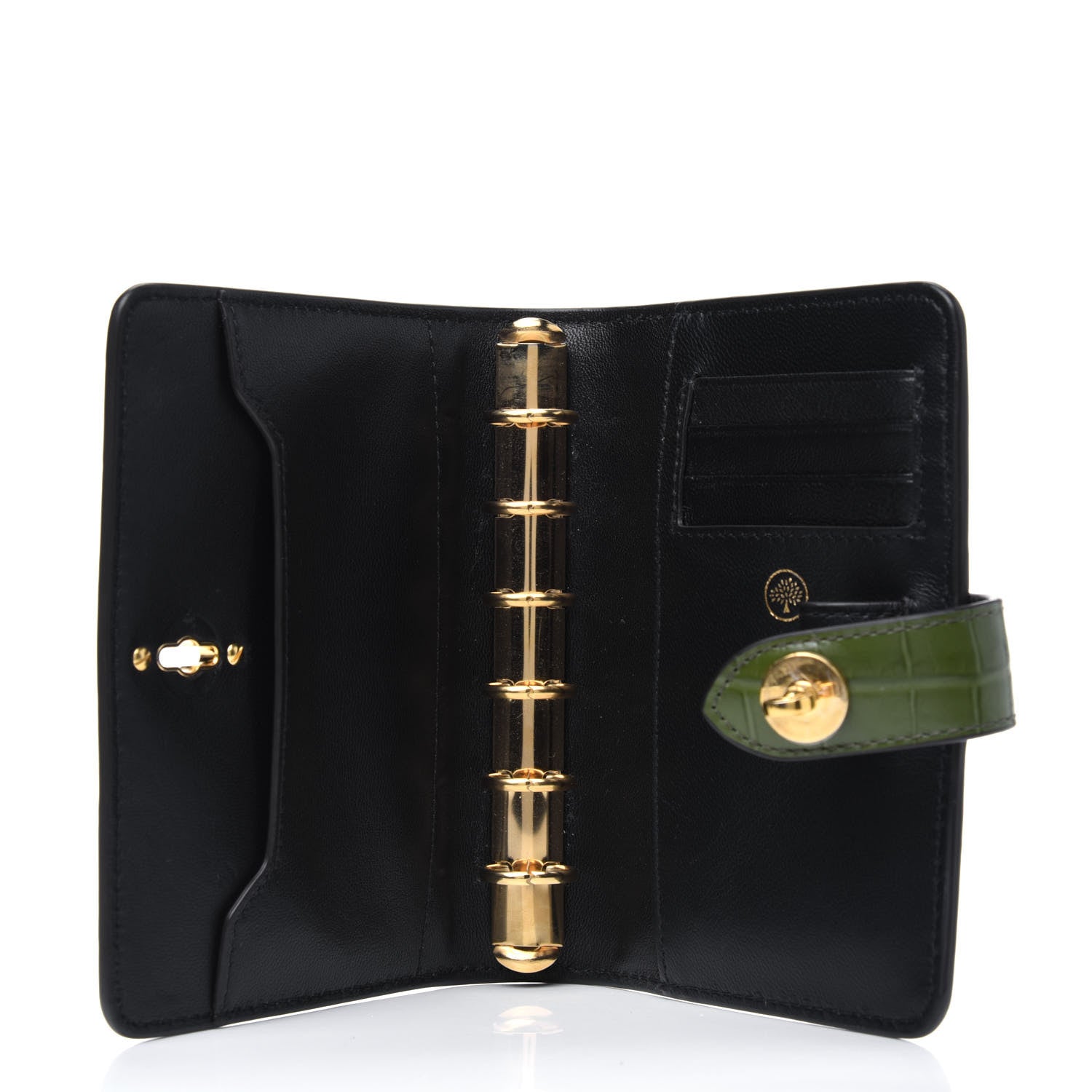 Mulberry Calfskin Crocodile Embossed Postman's Lock Agenda Green 5 of 9