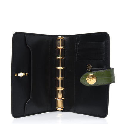 Mulberry Calfskin Crocodile Embossed Postman's Lock Agenda Green 5 of 9