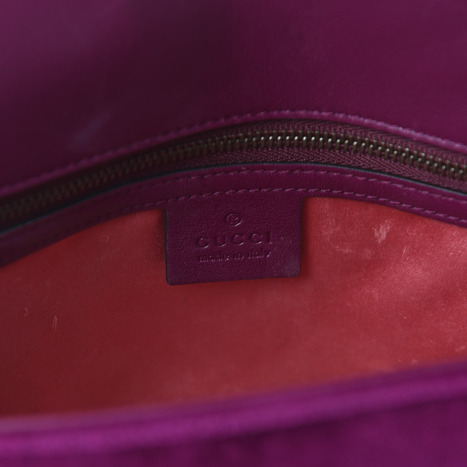 Gucci Velvet Matelasse Small GG Marmont Shoulder Bag Fuchsia Violet Cyclamen 8 of 11