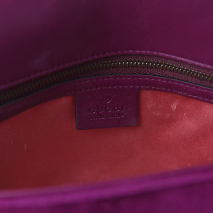 Gucci Velvet Matelasse Small GG Marmont Shoulder Bag Fuchsia Violet Cyclamen 8 of 11