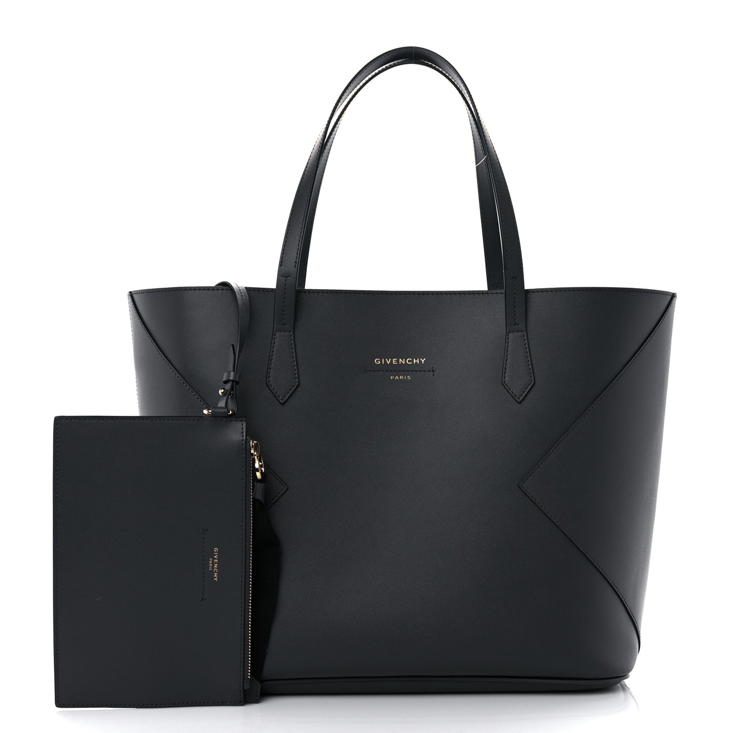 Smooth Calfskin Wing Shopper Tote Grey
