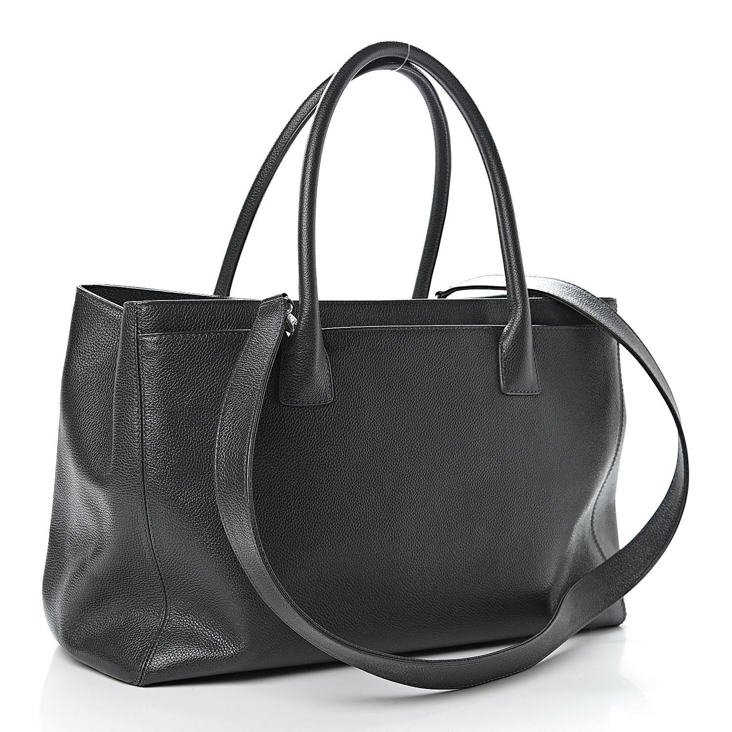 Calfskin Cerf Executive Shopper Tote Dark Grey