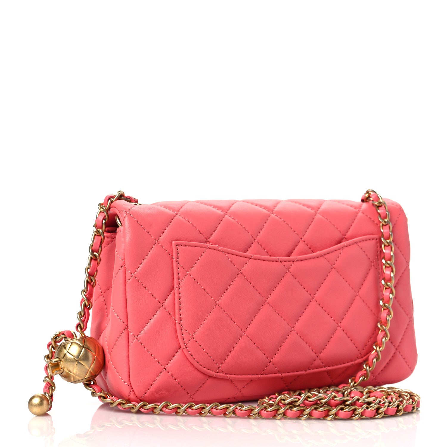 Chanel Lambskin Quilted Mini Rectangular Pearl Crush Flap Pink 3 of 7