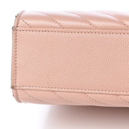 Saint Laurent Grain De Poudre Matelasse Chevron Large Monogram Satchel Pale Pink 12 of 16