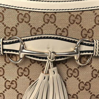Gucci Monogram Margaux Calfskin Medium Emily Chain Shoulder Bag Beige Ebony Mystic White 12 of 14