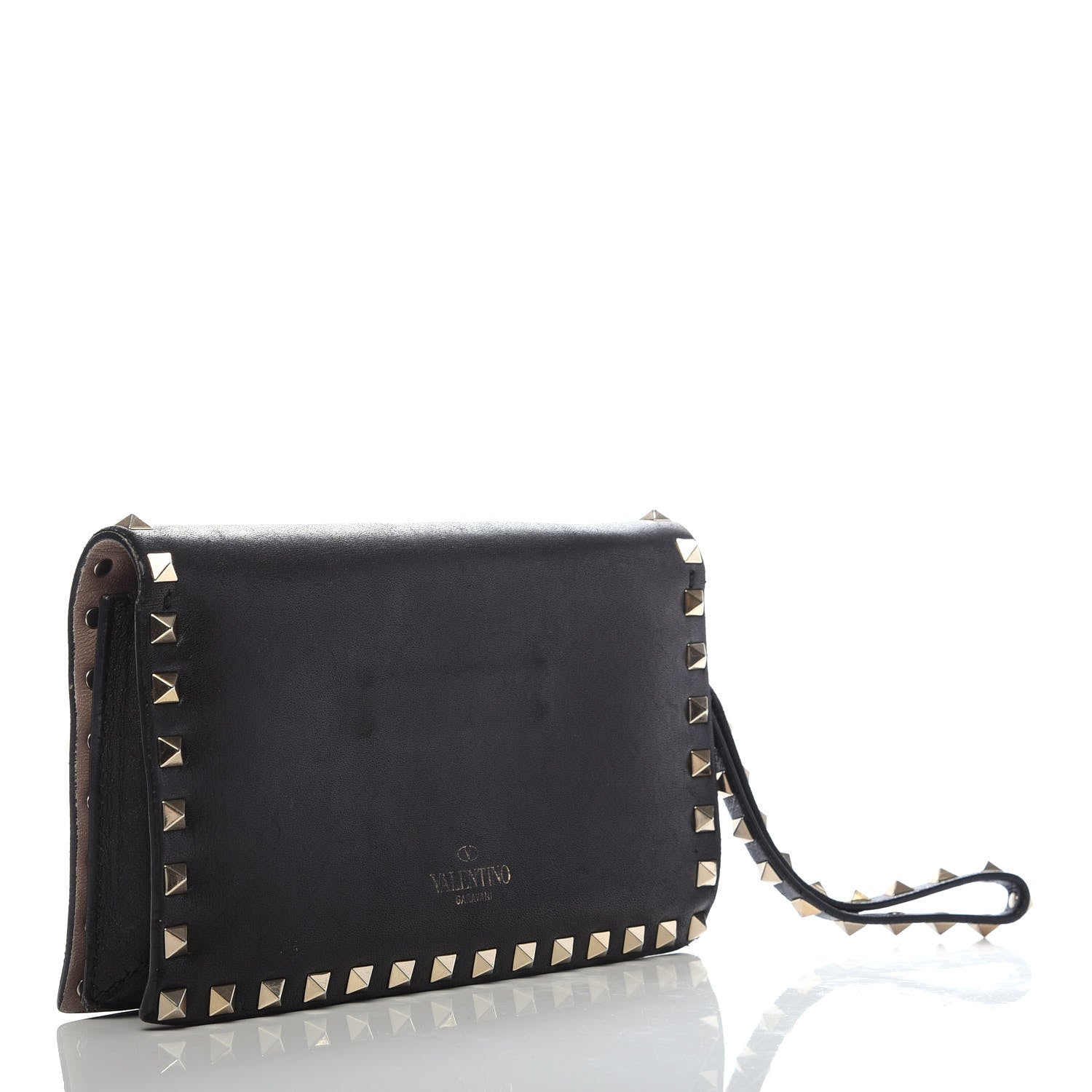 Valentino Garavani Nappa Rockstud Wristlet Clutch Black 3 of 9