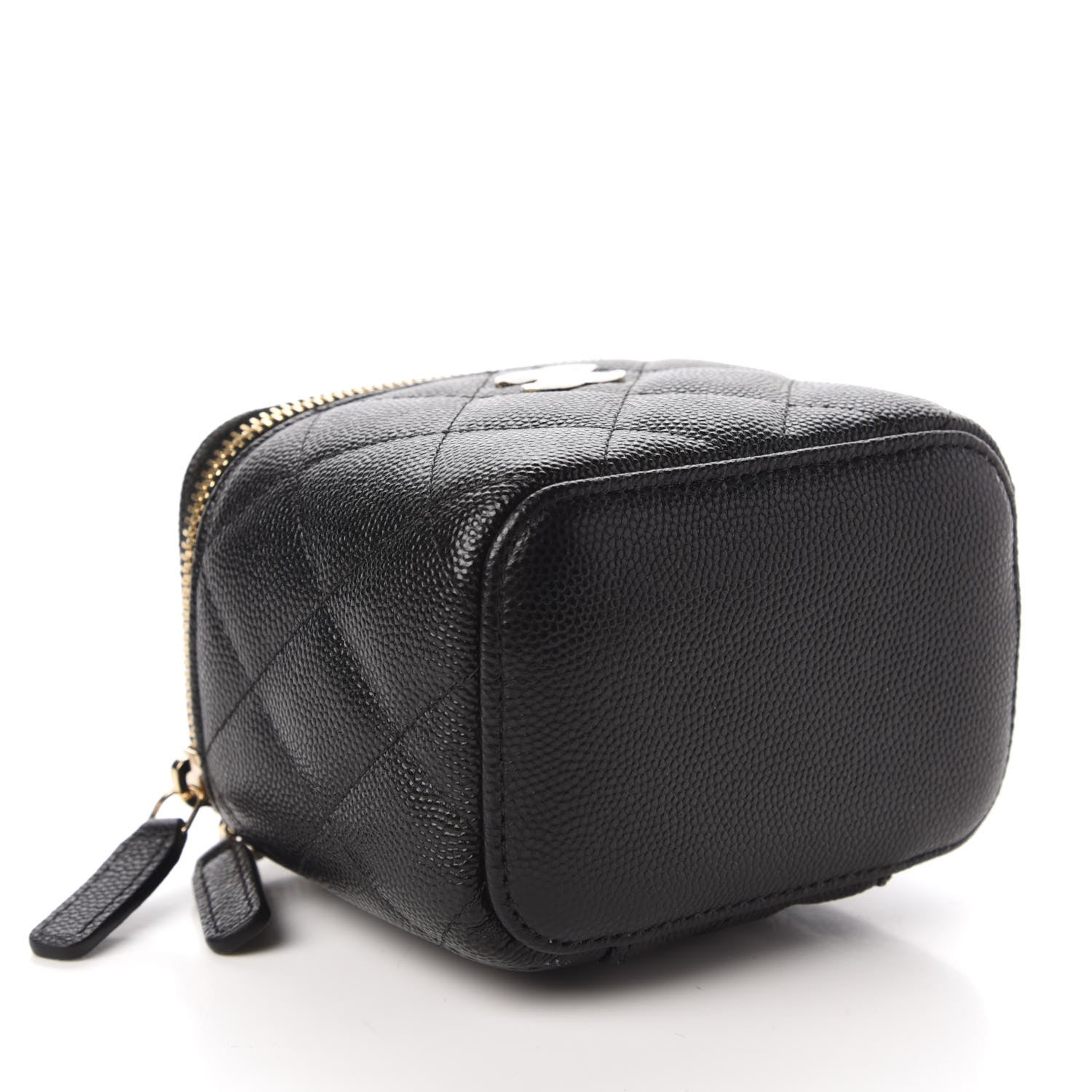 Chanel Caviar Quilted Mini Pearl On Top Vanity Case With Chain Black 4 of 11