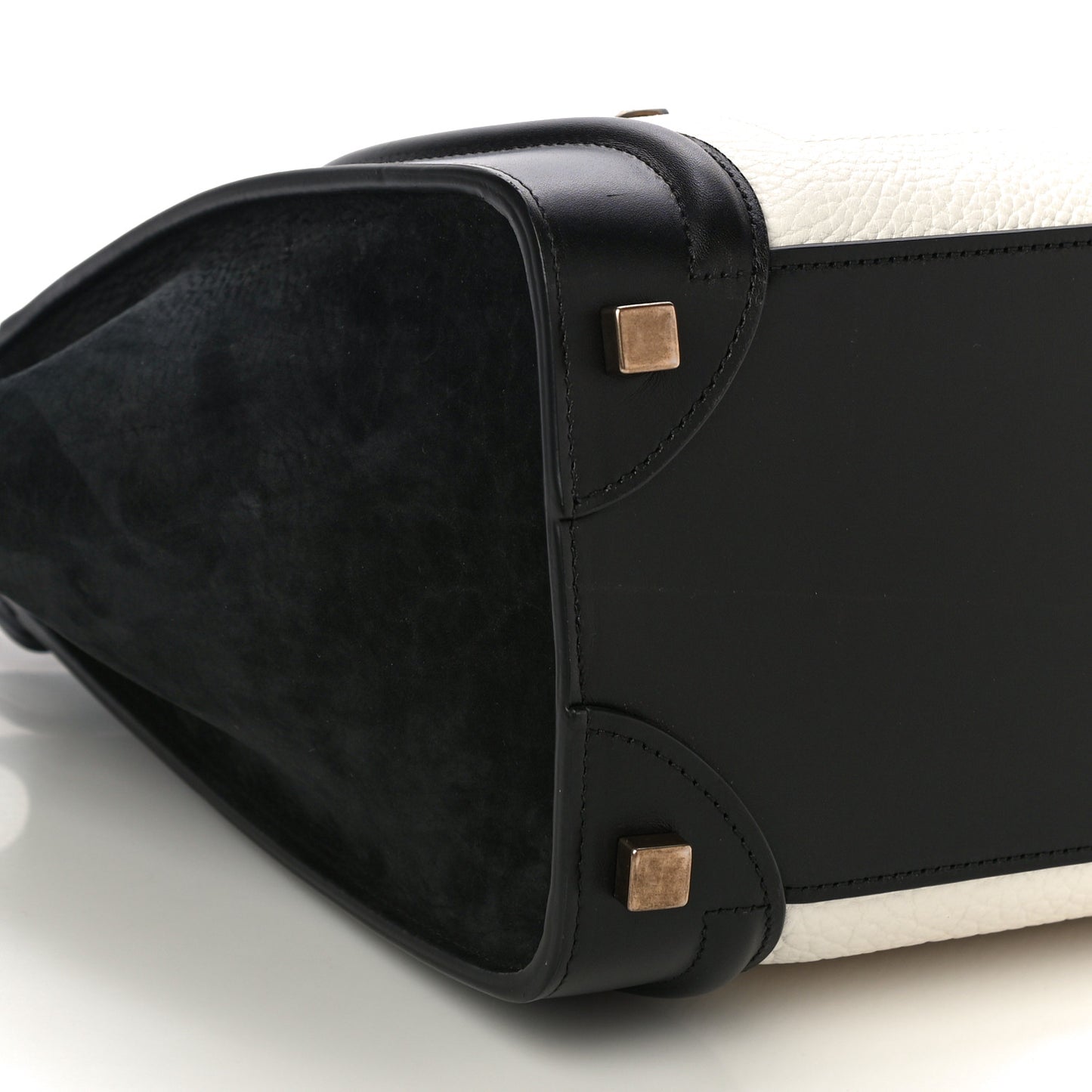 Bullhide Calfskin Micro Bi-Color Luggage Black White