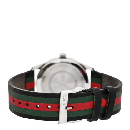 Gucci Stainless Steel Calfskin 38mm G-Timeless Stripe Web Quartz Watch Black 3 of 8
