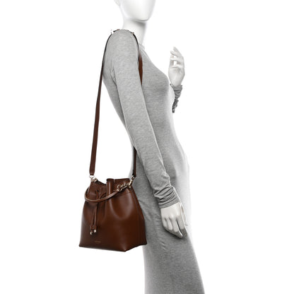 Jimmy Choo Smooth Shiny Calfskin Bon Bon Bucket Bag Dark Tan 2 of 11