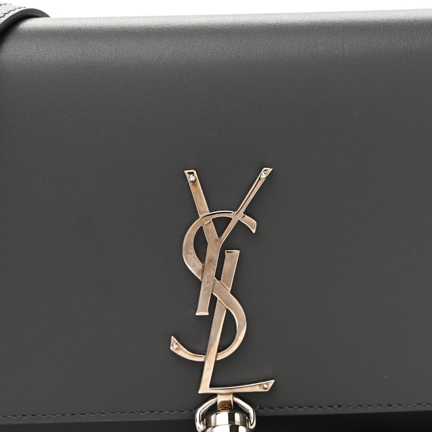 Smooth Calfskin Classic Monogram Kate Tassel Chain Wallet Asphalt