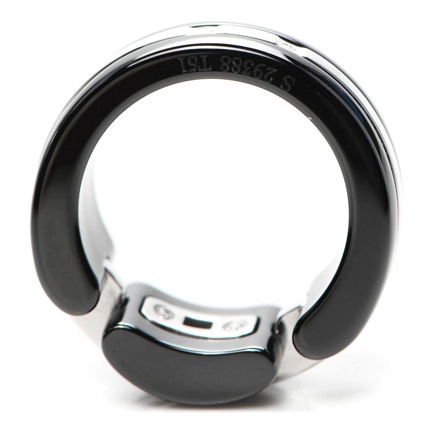 Chanel 18K White Gold Black Ceramic Medium Ultra Ring 51 5.75 4 of 5