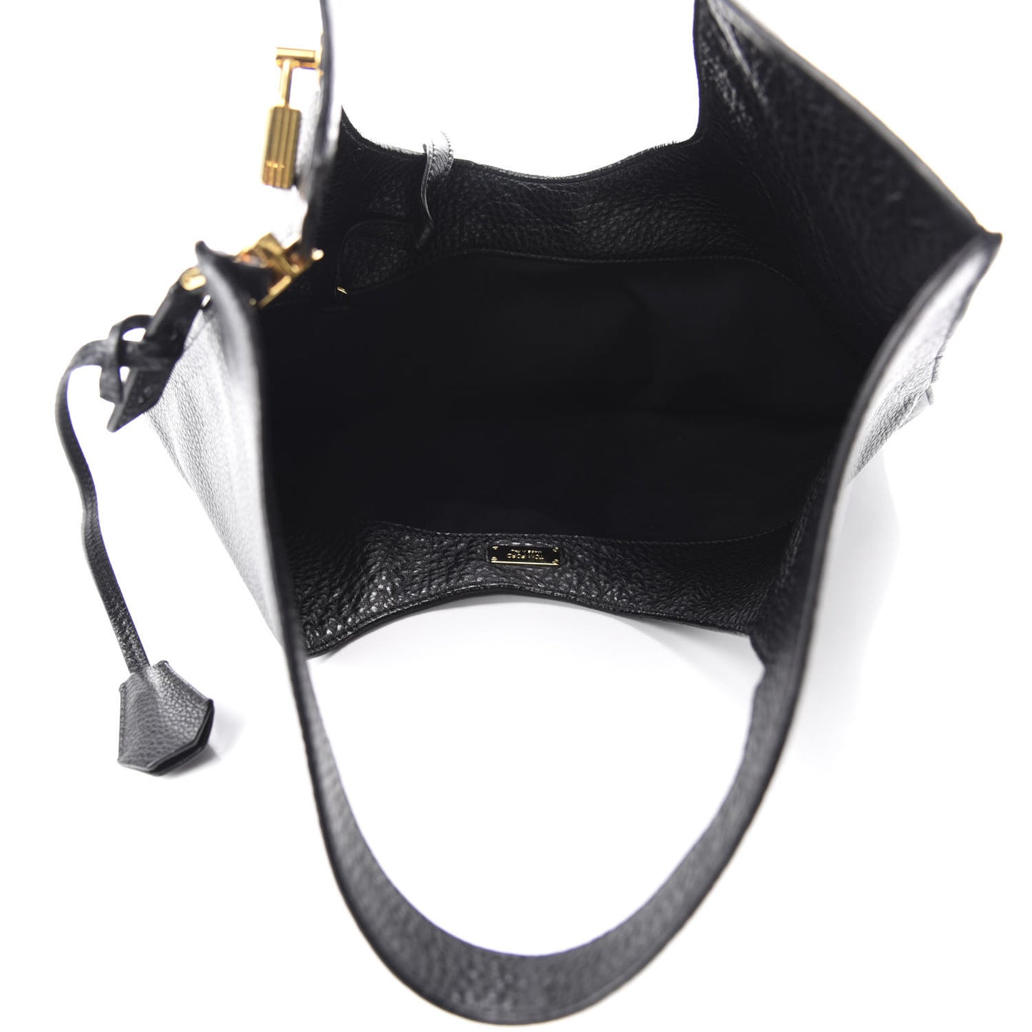 Ramskin Large Alix Padlock Zip Shoulder Bag Black