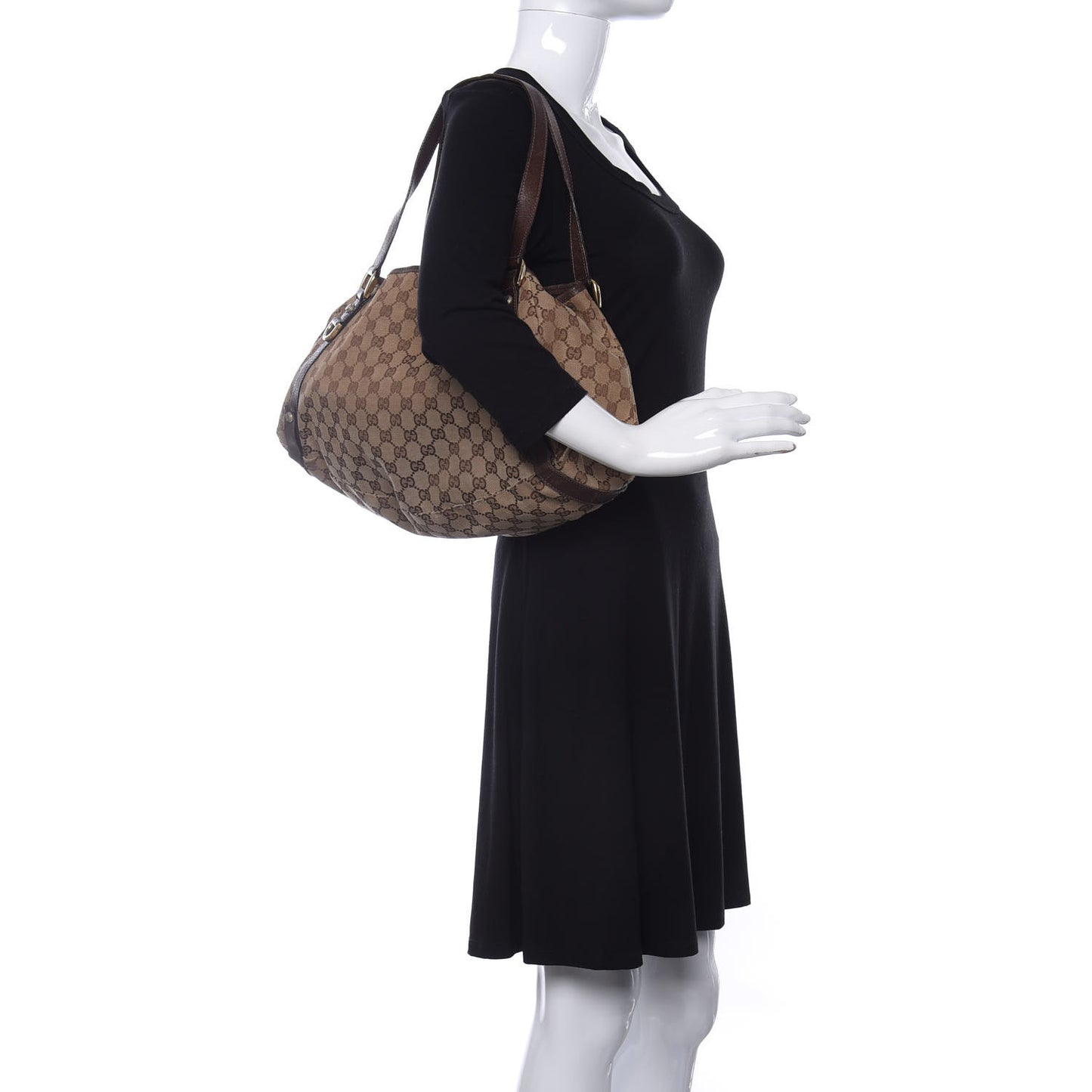 Monogram Medium Abbey Shoulder Bag Dark Brown